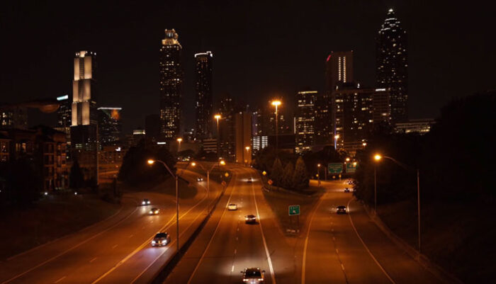 Time Lapse Footage Of City Highway's Vehicular Traffic At Night